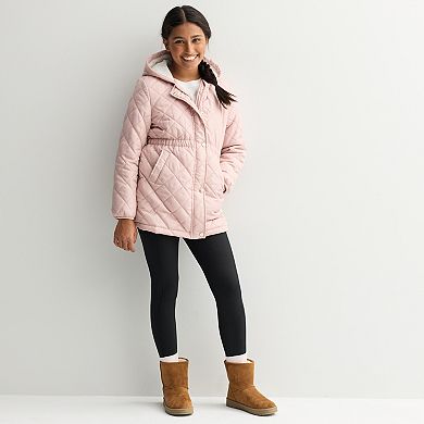 Girls 6-16 Harper & Ivy Diamond Quilt Hooded Jacket