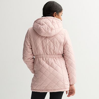 Girls 6-16 Harper & Ivy Diamond Quilt Hooded Jacket