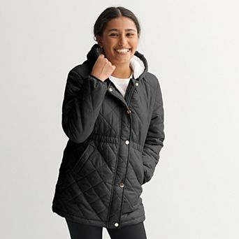 Girls 6-16 Harper & Ivy Diamond Quilt Hooded Jacket