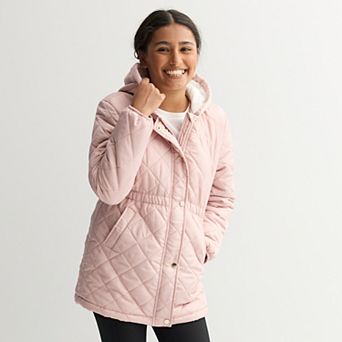 Girls 6-16 Harper & Ivy Diamond Quilt Hooded Jacket