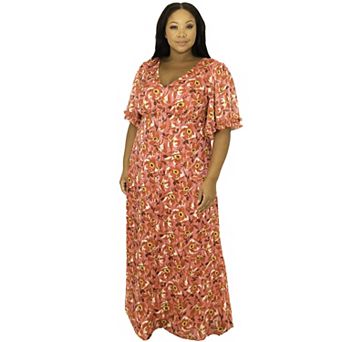Marée Pour Toi Flutter Sleeve Maxi Dress