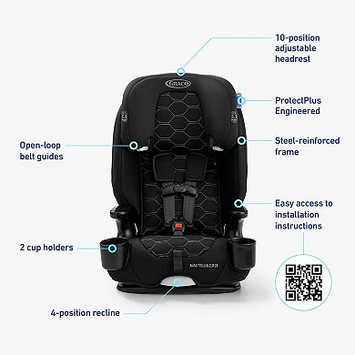 Graco Nautilus 2.0 LX InRight LATCH 3-in-1 Harness Booster Car Seat