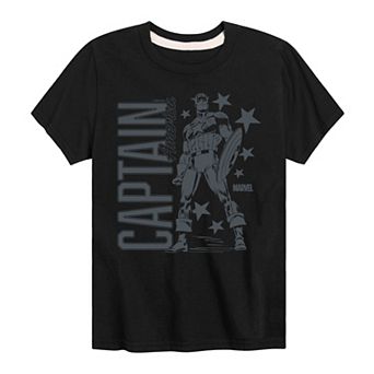 Boys 8-20 Marvel Captain America Monochrome Graphic Tee