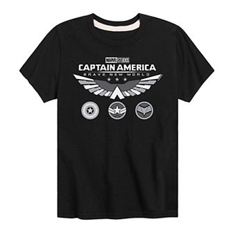 Boys 8-20 Marvel Captain America Brave New World Icons Graphic Tee