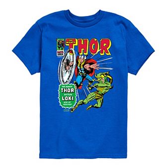 Boys 8-20 Marvel Thor Comic Cover Retro Graphic Tee