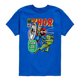 Boys 8-20 Marvel Thor Comic Cover Retro Graphic Tee