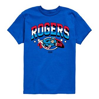 Boys 8-20 Marvel Captain America Rogers Collegiate Graphic Tee