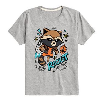 Boys 8-20 Marvel Guardians Of The Galaxy Rocket Sketch Graphic Tee