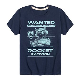 Boys 8-20 Marvel Guardians Of The Galaxy Rocket Wanted Poster Graphic Tee