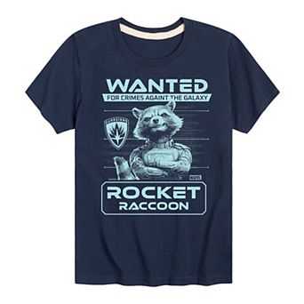 Boys 8-20 Marvel Guardians Of The Galaxy Rocket Wanted Poster Graphic Tee