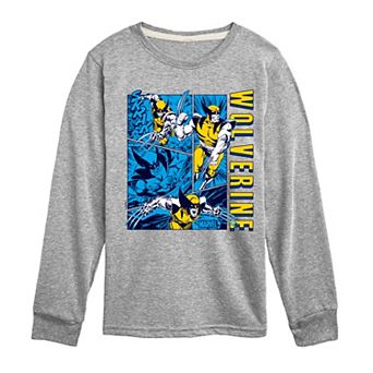 Boys 8-20 Marvel Wolverine Comic Panels Long Sleeve Graphic Tee