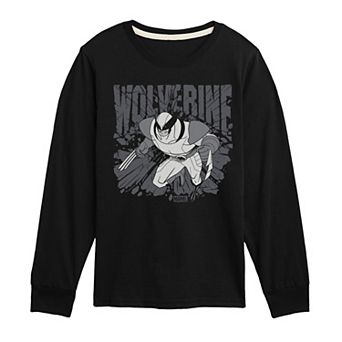 Boys 8-20 Marvel Wolverine Monochromatic Long Sleeve Graphic Tee