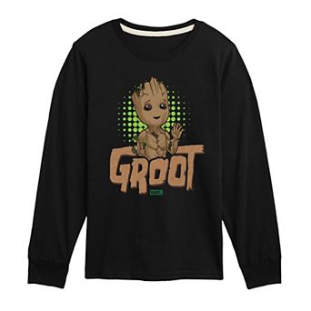 Boys 8-20 Marvel Guardians Of The Galaxy Baby Groot Long Sleeve Graphic Tee