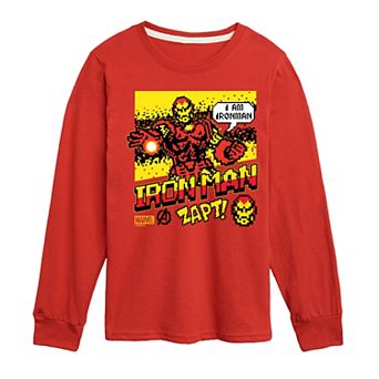 Boys 8-20 Marvel Iron Man 8-Bit Pixel Long Sleeve Graphic Tee
