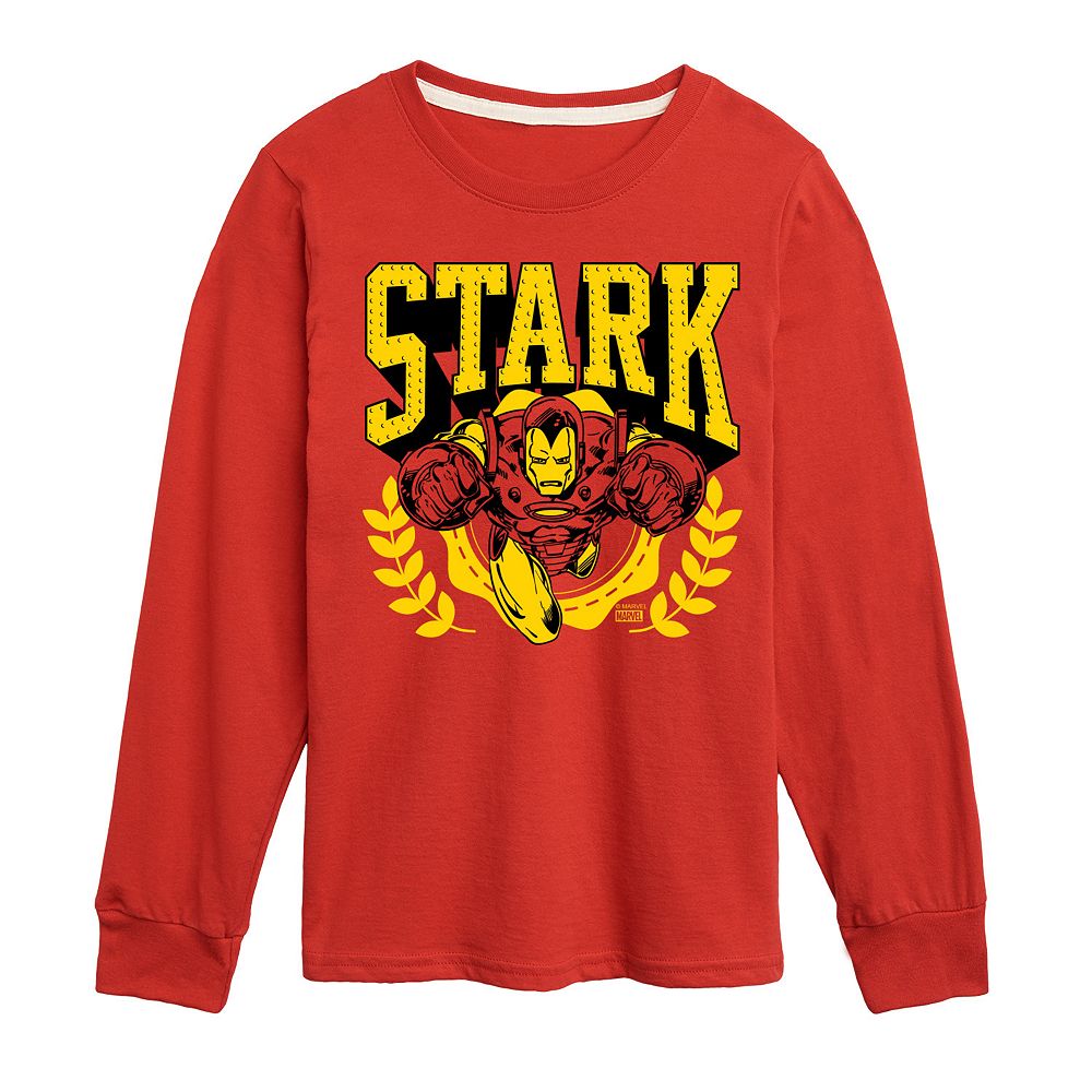 Boys 8-20 Marvel Iron Man Stark Collegiate Long Sleeve Graphic Tee