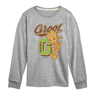 Boys 8-20 Marvel Guardians Of The Galaxy Groot Collegiate Long Sleeve Graphic Tee