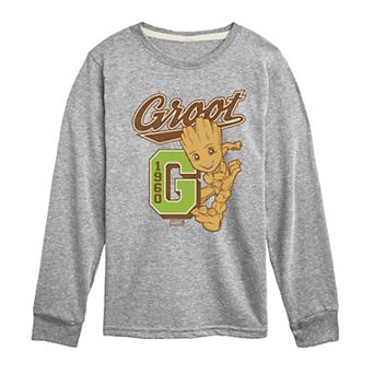 Boys 8-20 Marvel Guardians Of The Galaxy Groot Collegiate Long Sleeve Graphic Tee