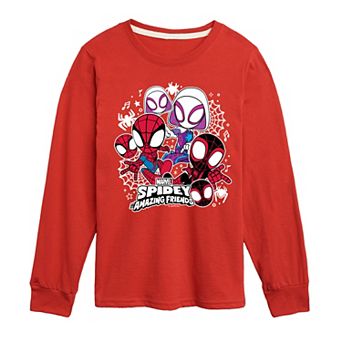 Boys 8-20 Marvel Spidey And His Amazing Friends Stickers Long Sleeve Graphic Tee