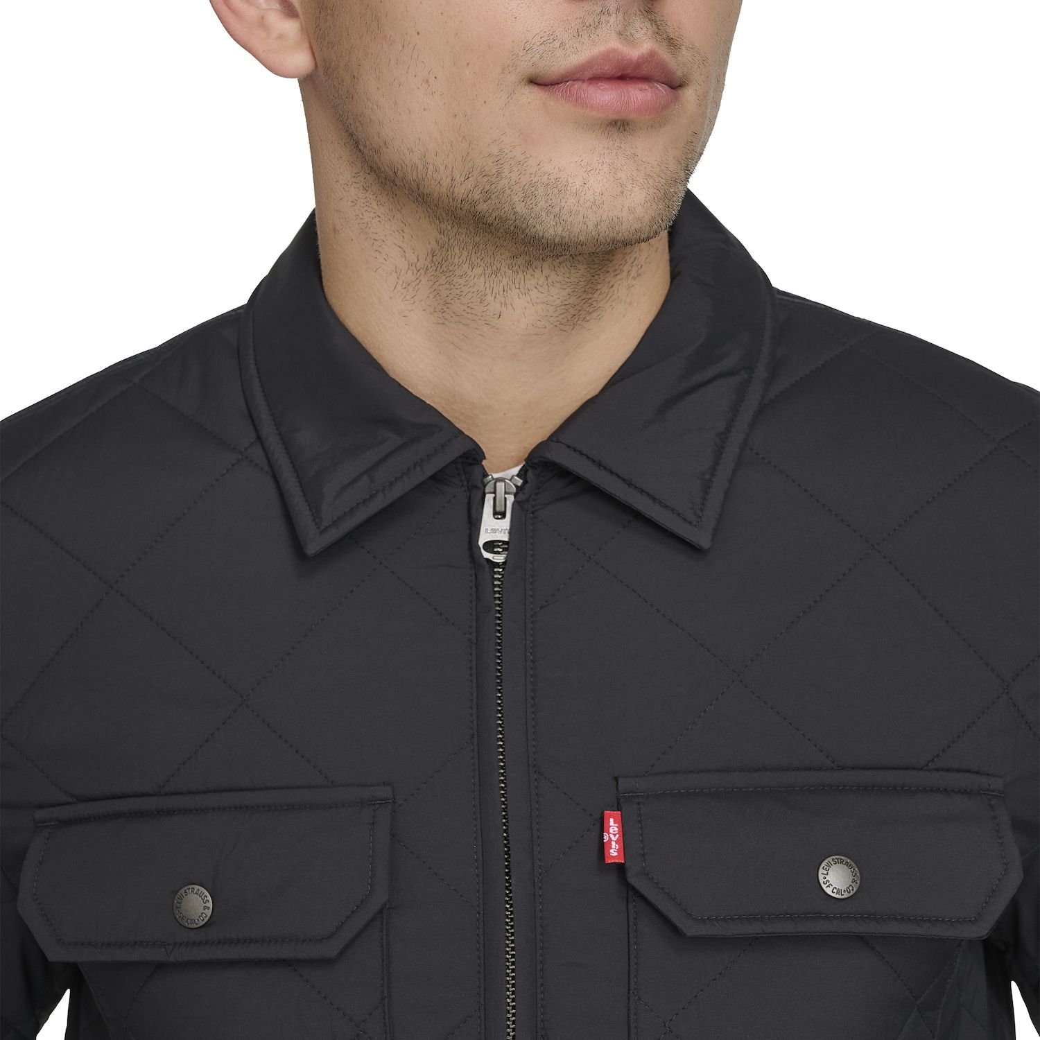 Levi's Men's Diamond Quilted Laydown Collar Jacket For Sale Levi's