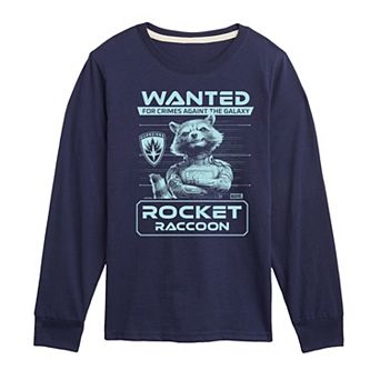 Boys 8-20 Marvel Guardians Of The Galaxy Rocket Wanted Poster Long Sleeve Graphic Tee