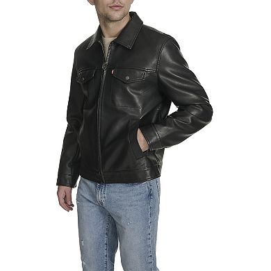 Men's Levi's® Faux Leather Laydown Collar Trucker Jacket