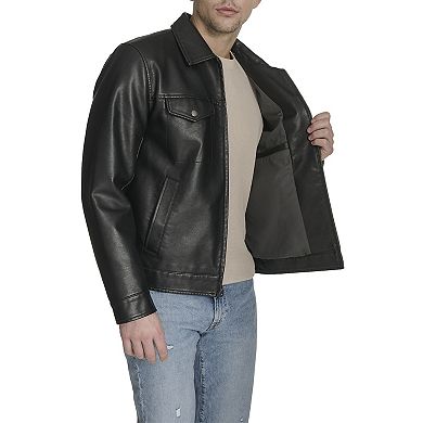 Men's Levi's® Faux Leather Laydown Collar Trucker Jacket