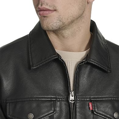 Men's Levi's® Faux Leather Laydown Collar Trucker Jacket