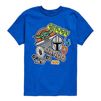 Boys 8-20 Star Wars The Mandalorian Grogu Stickers Graphic Tee