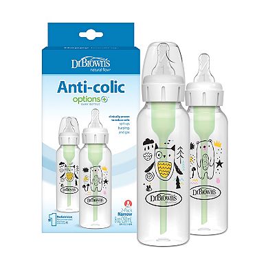Dr. Brown's 8oz Narrow Anti-Colic Baby Bottle 2-pk.