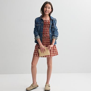 Girls 7-16 eyeshadow Smocked Cap Sleeve Top & Skirt Set