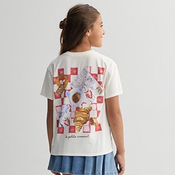 Girls 7-16 eyeshadow Dad Oversized Boxy Graphic Tee with Side Slits