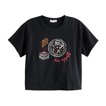 Girls 7-16 eyeshadow Oversized Boxy Graphic Tee with Side Slits