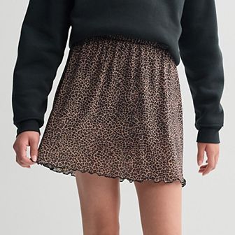 Girls 7-16 eyeshadow Mesh Skirt with Shorts