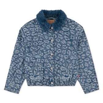 Girls 7-16 Levi's® Oversized Faux Fur Collared Cheetah Print Trucker Jacket