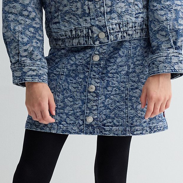Girls 7-16 Levi's® Cheetah Print Jacquard Button Front Pleated