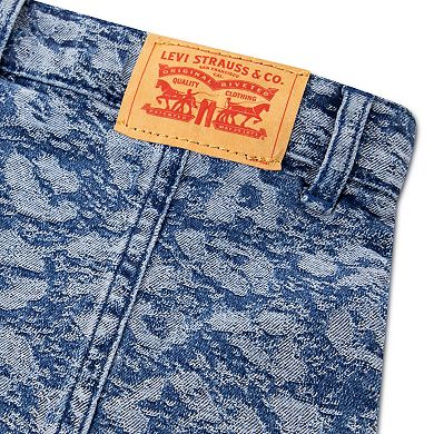 Girls 7-16 Levi's® Cheetah Print Jacquard Button Front Pleated Denim Skirt