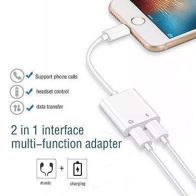 2-in-1 Earphone and Charger Splitter Dual Function