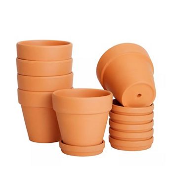4" Terracotta Pots With Saucer 6 pc