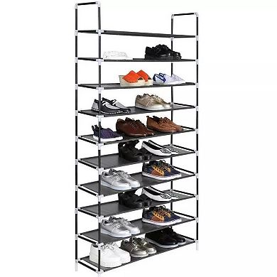 10 Tier Non Woven Portable Shoe Rack Organizer Storage