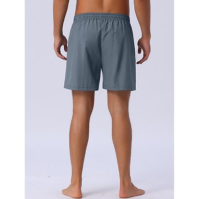 Men's Casual Elastic Waist Drawstring Mesh Lining Swimming Beach Shorts