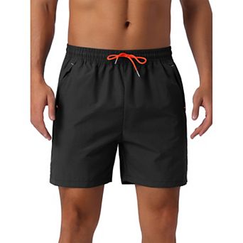 Men's Casual Elastic Waist Drawstring Mesh Lining Swimming Beach Shorts