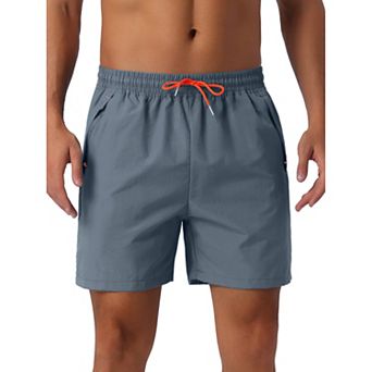 Men's Casual Elastic Waist Drawstring Mesh Lining Swimming Beach Shorts