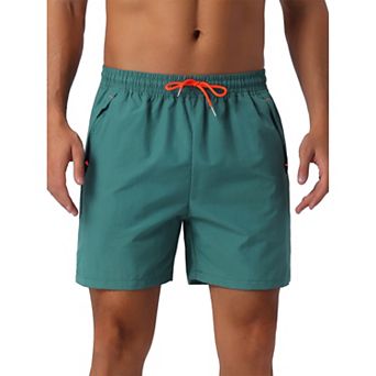 Men's Casual Elastic Waist Drawstring Mesh Lining Swimming Beach Shorts