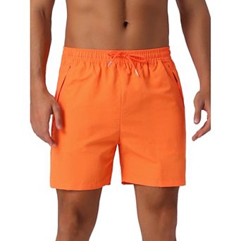 Men's Casual Elastic Waist Drawstring Mesh Lining Swimming Beach Shorts