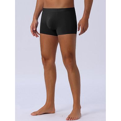Men's Soft Elastic Waist Solid Color Regular Fit Basic Boxer Briefs