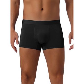 Men's Soft Elastic Waist Solid Color Regular Fit Basic Boxer Briefs