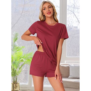 Women's Pajama Sets 2 Piece Lounge Set Short Sleeve Top and Shorts Soft Cozy Loungewear Sets