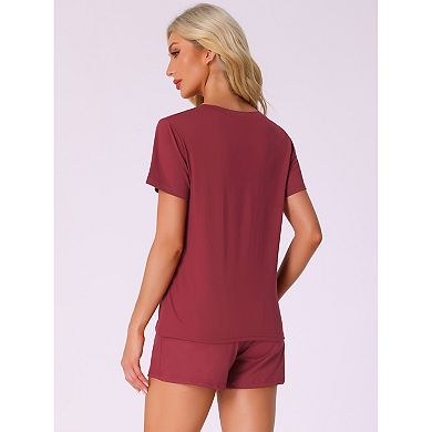 Women's Pajama Sets 2 Piece Lounge Set Short Sleeve Top and Shorts Soft Cozy Loungewear Sets