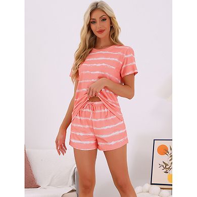 Women's Pajama Sets 2 Piece Lounge Set Short Sleeve Top and Shorts Soft Cozy Loungewear Sets