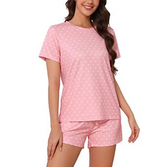 Women's Pajama Sets 2 pc Lounge Set Short Sleeve Top and Shorts Soft Cozy Loungewear Sets